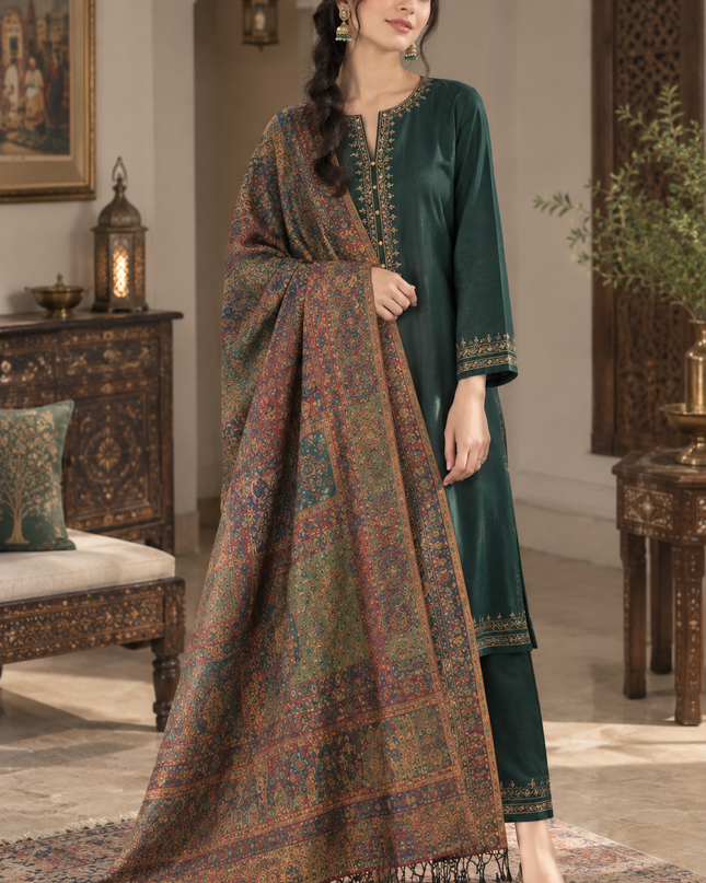 Exclusive Pure Indian Kani Charbagh - Moonlight Shawl