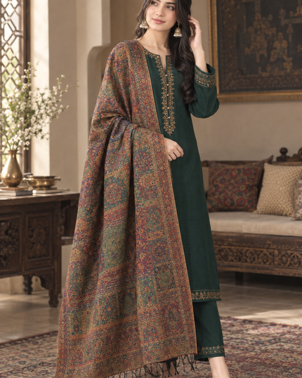 Exclusive Pure Indian Kani Charbagh - Moonlight Shawl