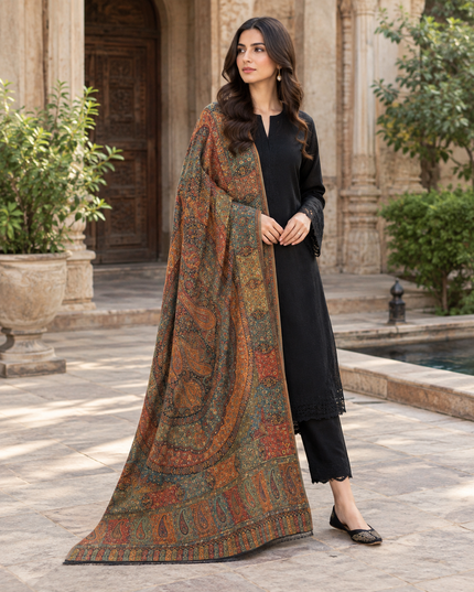 Dilkash Twin Paisley - Pure Indian Kani Moonlight Shawl