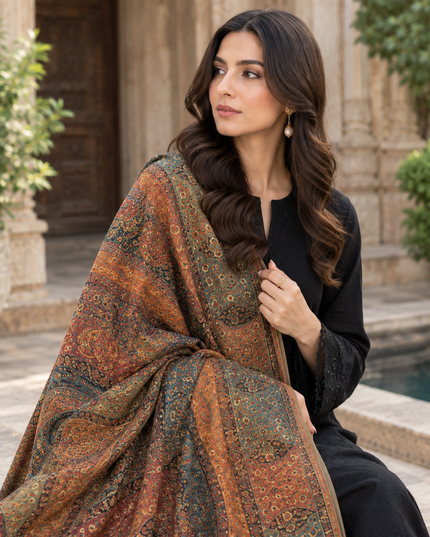Dilkash Twin Paisley - Pure Indian Kani Moonlight Shawl