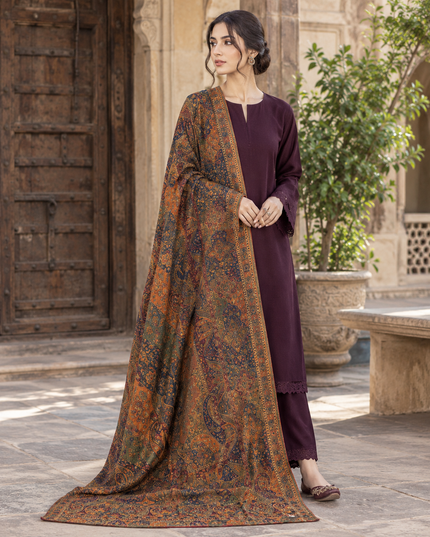 Twin Paisley Jaal - Pure Indian Kani Moonlight Shawl