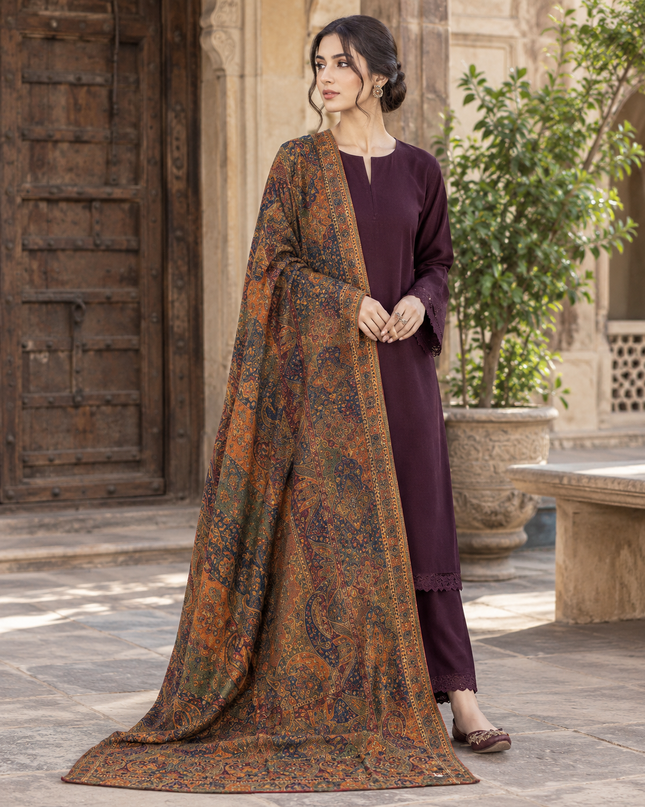 Twin Paisley Jaal - Pure Indian Kani Moonlight Shawl