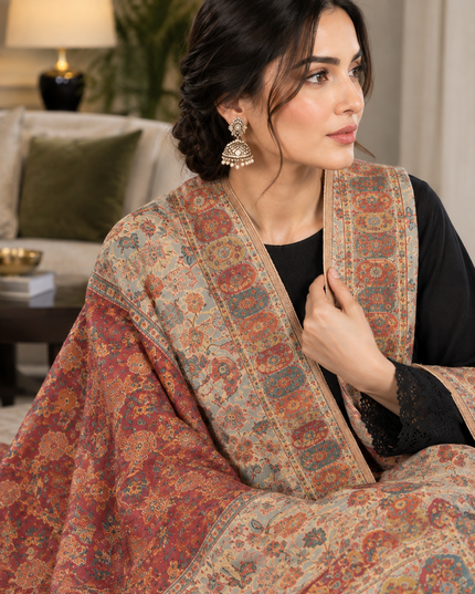 Multi Floral Kalamkari - Pure Indian Kani Moonlight Shawl