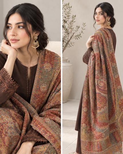 Handmade Pure Indian Kani Moonlight Shawl Jamawar Paisley Style Elegant Traditional Indian Wrap