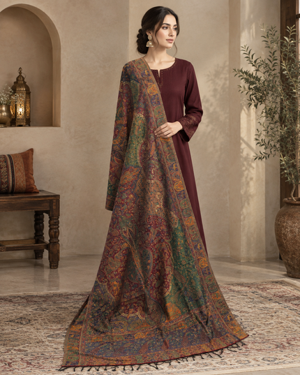 Exclusive Pure Indian Kani Moonlight Shawl - Twin Paisley Jaal
