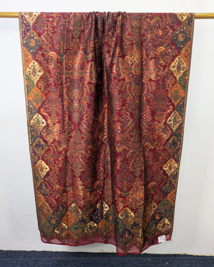 Fancy Pure Indian Diamond Mosaic Border Kani Moonlight Shawl