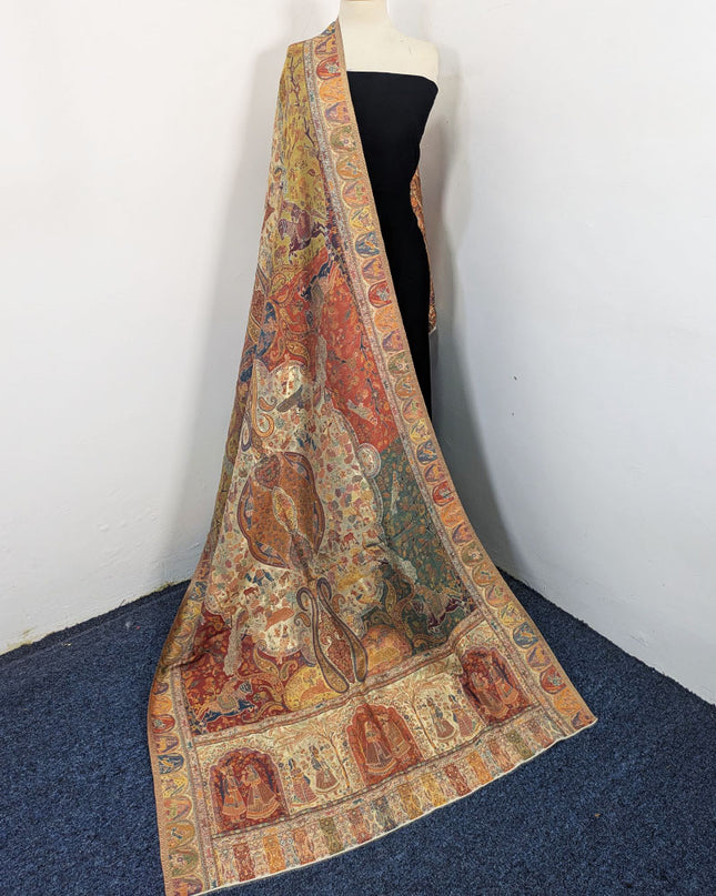 Exquisite Pure Indian Kani Moonlight Shawl (Ready To Wear)