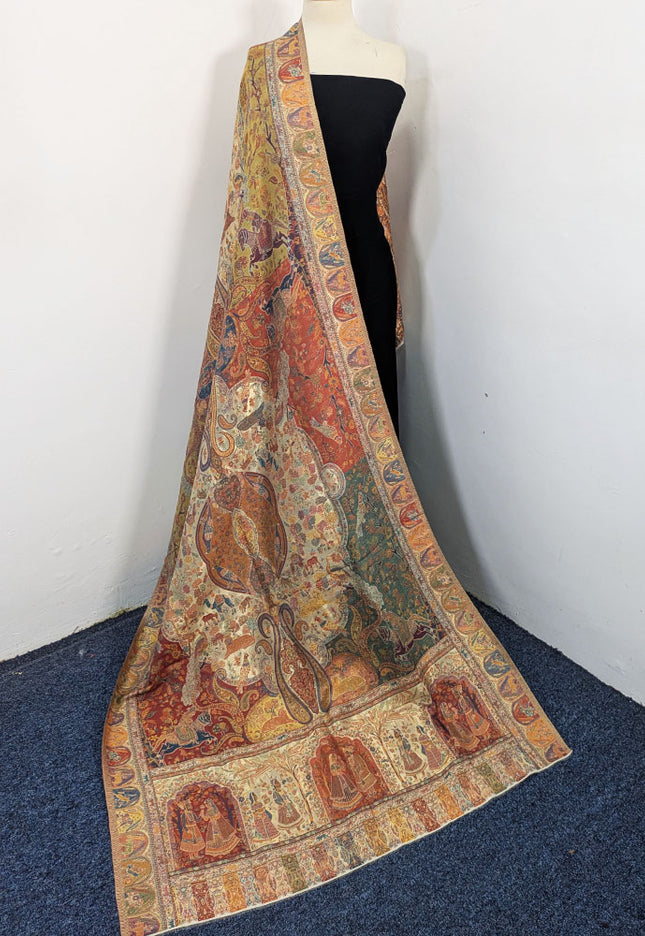 Exquisite Pure Indian Kani Moonlight Shawl (Ready To Wear)