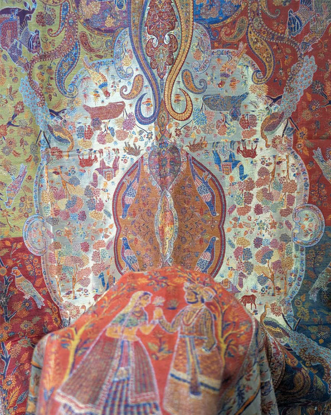 Exquisite Pure Indian Kani Moonlight Shawl (Ready To Wear)