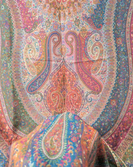 Luxury Pure Indian Kani Moonlight Shawl (Ready To Wear)