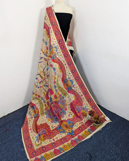 Premium Pure Indian Moonlight Kani Silk Shawl (Ready To Wear)