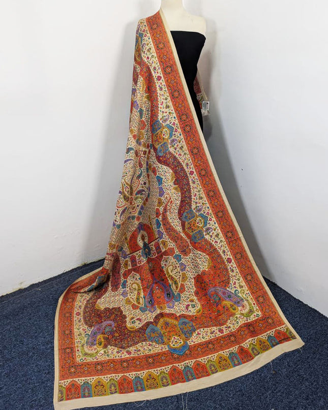 Luxury Pure Indian Moonlight Kani Silk Shawl (Ready To Wear)