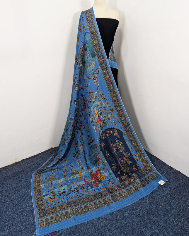Exclusive Pure Indian Moonlight Kani Silk Shawl (Ready To Wear)