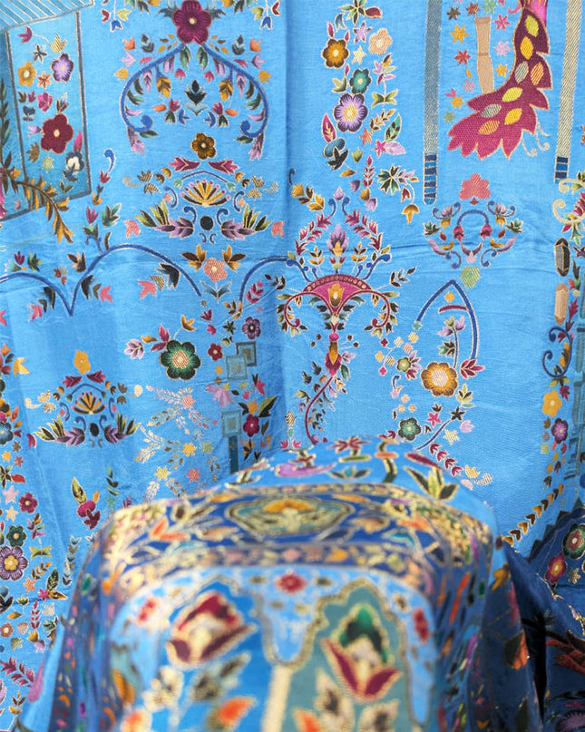 Exclusive Pure Indian Moonlight Kani Silk Shawl (Ready To Wear)