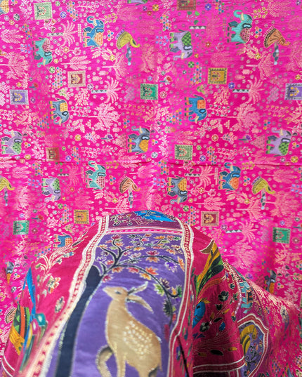 Fancy Pure Indian Moonlight Kani Silk Shawl (Ready To Wear)