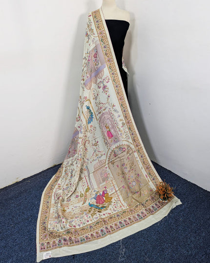 Exquisite Pure Indian Moonlight Kani Silk Shawl (Ready To Wear)