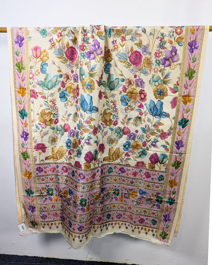 Luxury Pure Indian Moonlight Kani Silk Shawl (Ready To Wear)