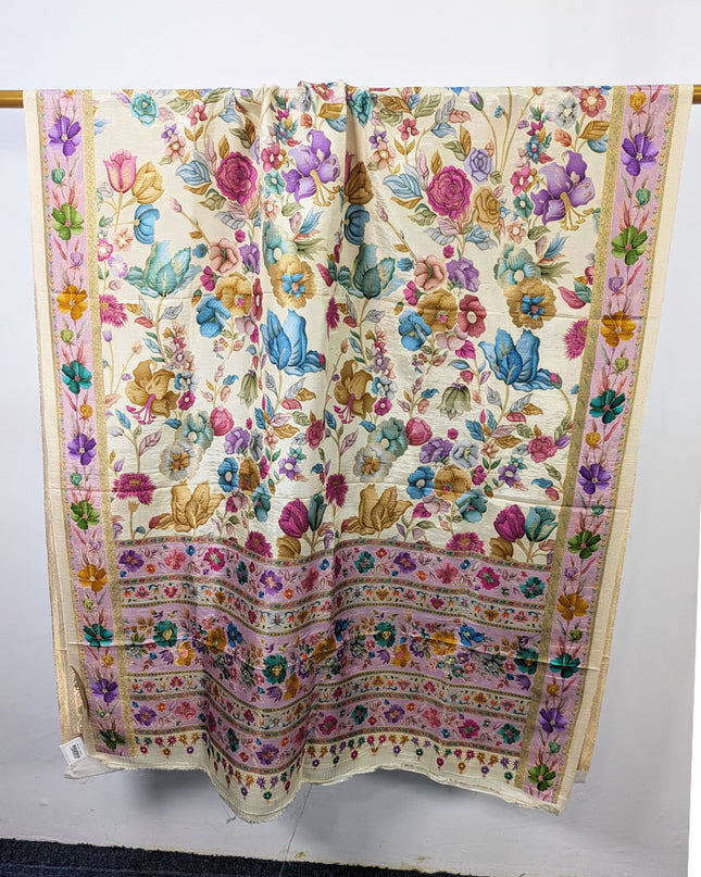 Luxury Pure Indian Moonlight Kani Silk Shawl (Ready To Wear)