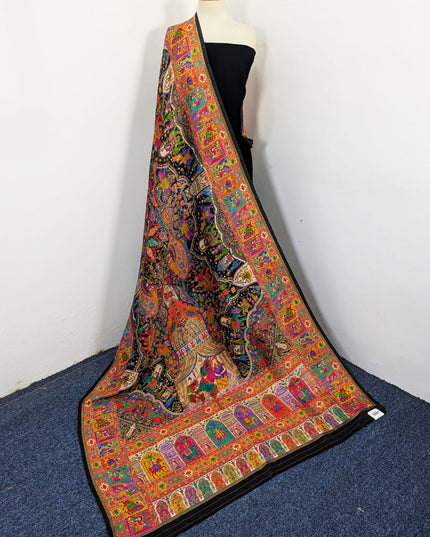 Exclusive Pure Indian Moonlight Kani Silk Shawl (Ready To Wear)