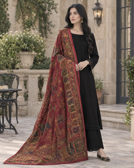 Premium Pure Indian Moonlight Kani Silk Shawl (Ready To Wear)