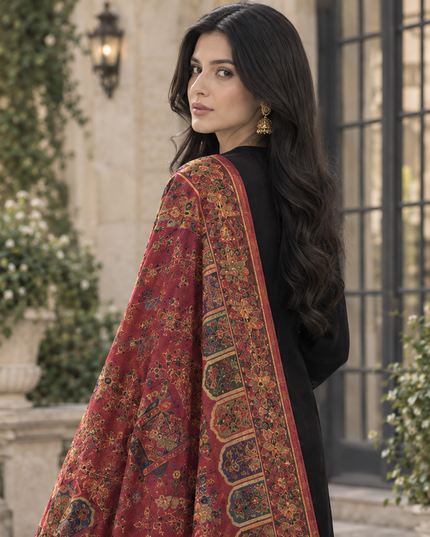 Premium Pure Indian Moonlight Kani Silk Shawl (Ready To Wear)