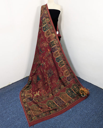 Premium Pure Indian Moonlight Kani Silk Shawl (Ready To Wear)