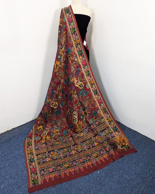 Fancy Pure Indian Moonlight Kani Silk Shawl (Ready To Wear)