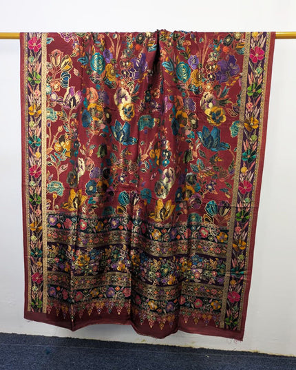 Fancy Pure Indian Moonlight Kani Silk Shawl (Ready To Wear)
