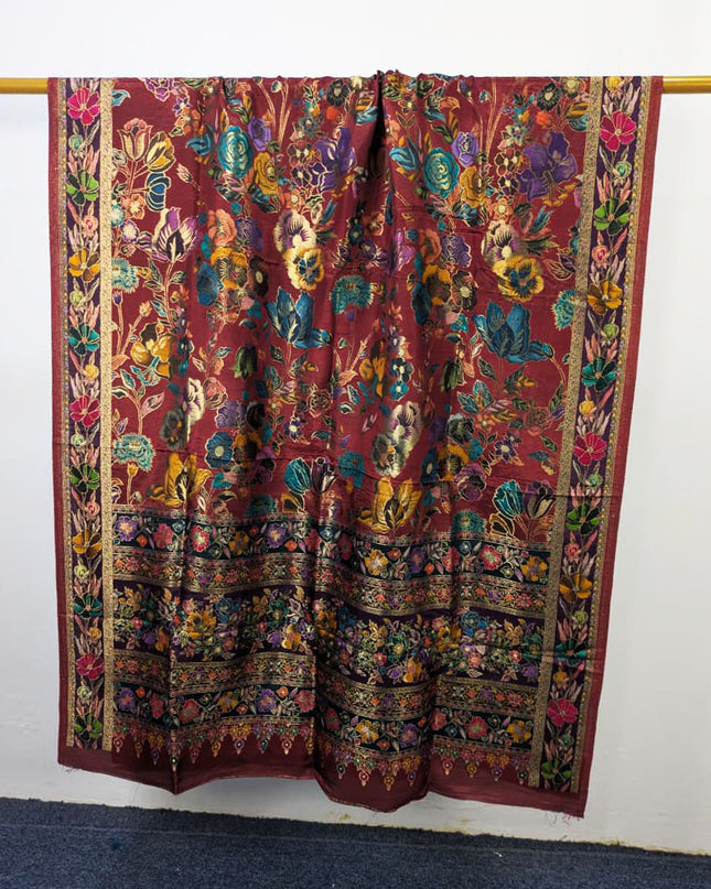 Fancy Pure Indian Moonlight Kani Silk Shawl (Ready To Wear)