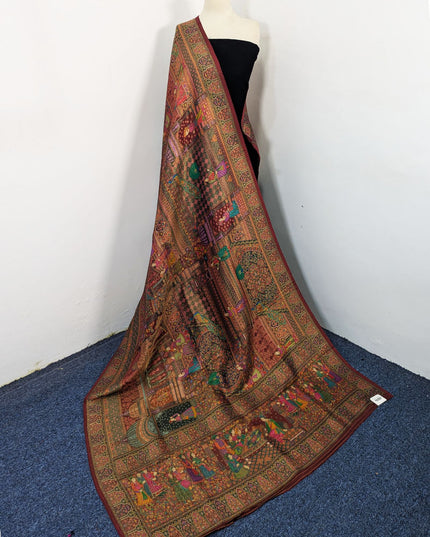 Exquisite Pure Indian Moonlight Kani Silk Shawl (Ready To Wear)