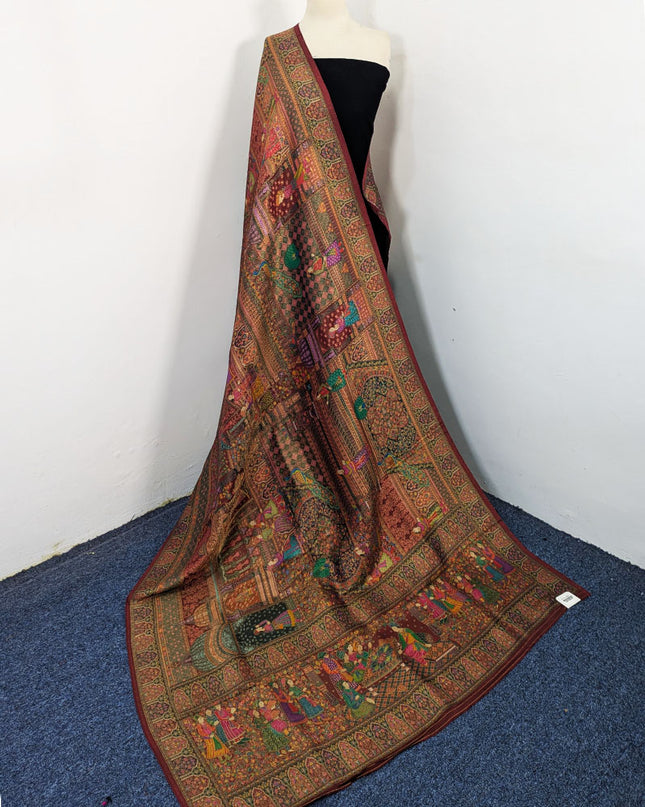 Exquisite Pure Indian Moonlight Kani Silk Shawl (Ready To Wear)