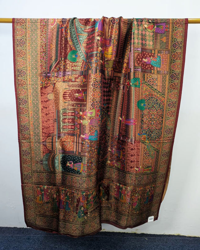 Exquisite Pure Indian Moonlight Kani Silk Shawl (Ready To Wear)