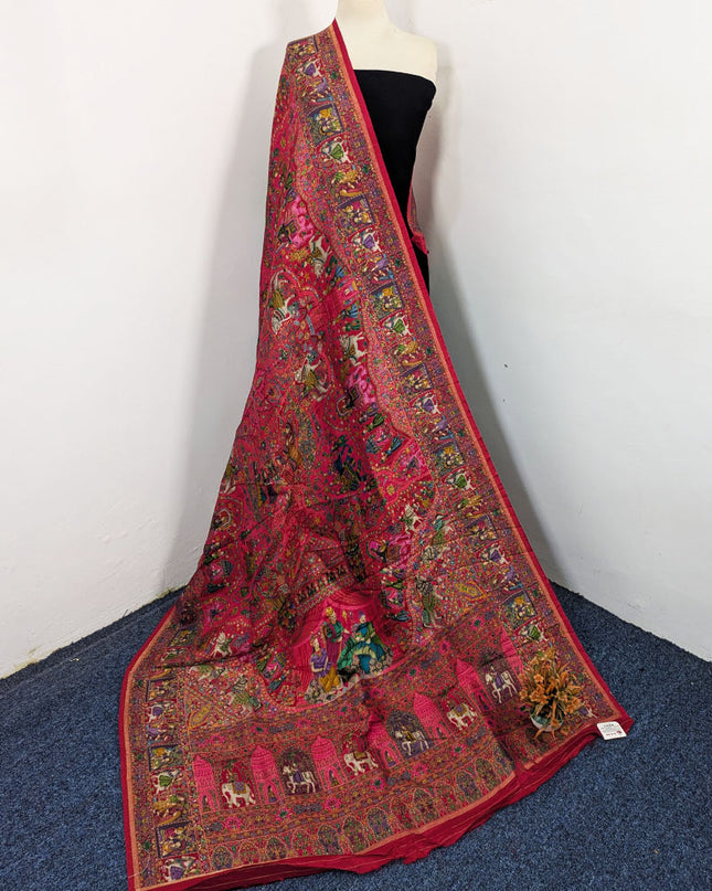 Premium Pure Indian Moonlight Kani Silk Shawl (Ready To Wear)
