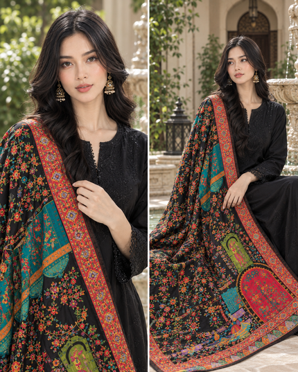 Exquisite Pure Indian Moonlight Kani Silk Shawl (Ready To Wear)