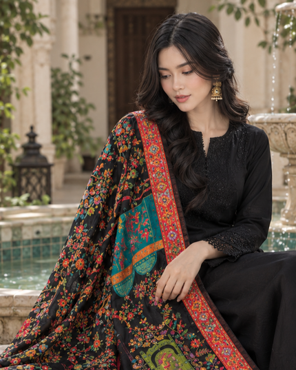 Exquisite Pure Indian Moonlight Kani Silk Shawl (Ready To Wear)