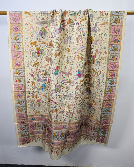 Luxury Pure Indian Moonlight Kani Silk Shawl (Ready To Wear)