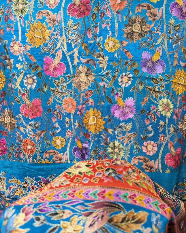Exclusive Pure Indian Moonlight Kani Silk Shawl (Ready To Wear)