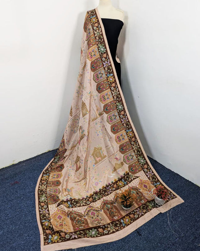 Premium Pure Indian Moonlight Kani Silk Shawl (Ready To Wear)