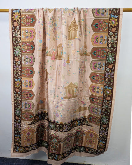 Premium Pure Indian Moonlight Kani Silk Shawl (Ready To Wear)