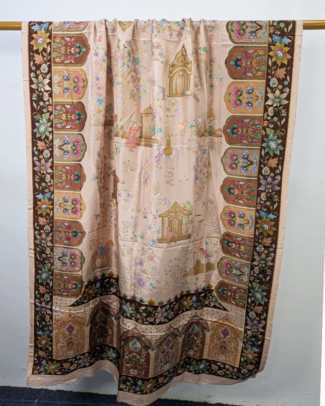 Premium Pure Indian Moonlight Kani Silk Shawl (Ready To Wear)
