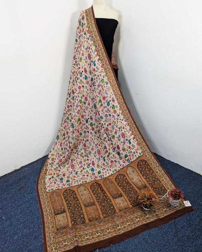 Exclusive Pure Indian Moonlight Kani Silk Shawl (Ready To Wear)