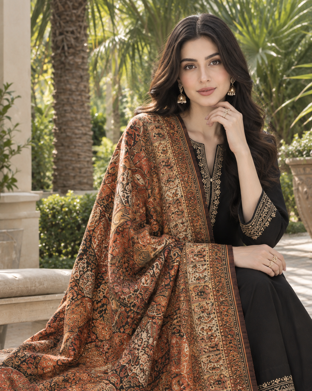 Premium  Indian Dola Kani Silk Shawl (Ready To Wear)