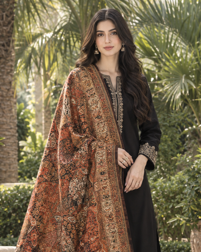 Premium  Indian Dola Kani Silk Shawl (Ready To Wear)