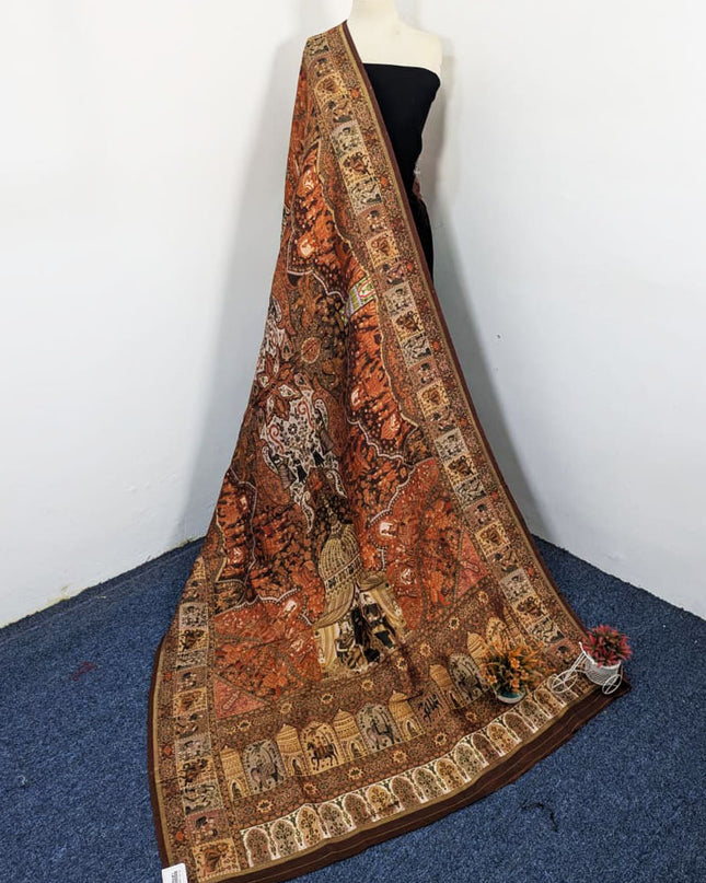 Premium Pure Indian Moonlight Kani Silk Shawl (Ready To Wear)
