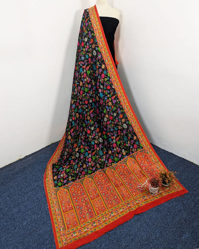 Fancy Pure Indian Moonlight Kani Silk Shawl (Ready To Wear)