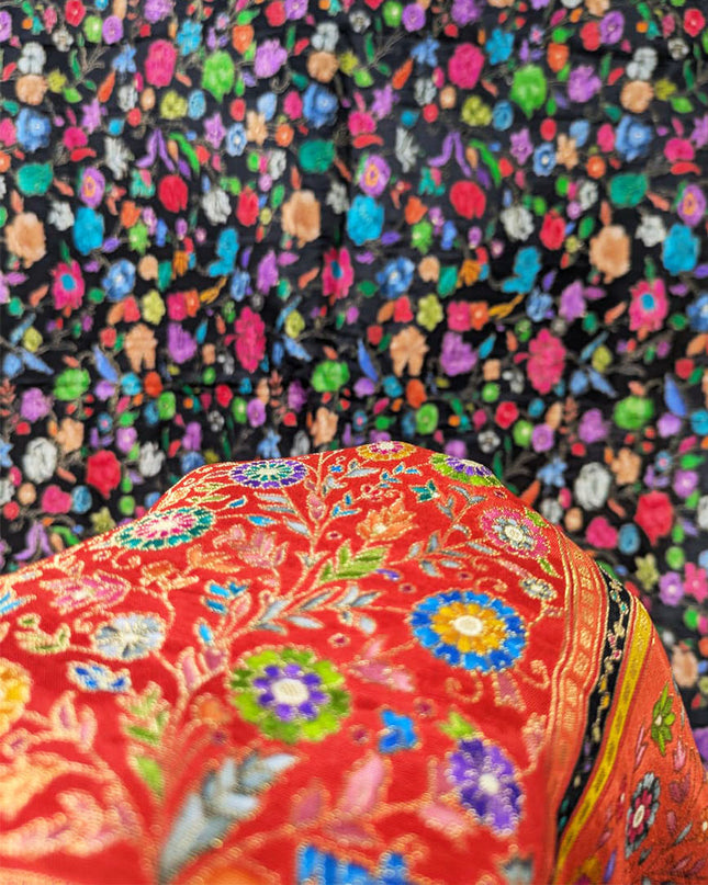 Fancy Pure Indian Moonlight Kani Silk Shawl (Ready To Wear)