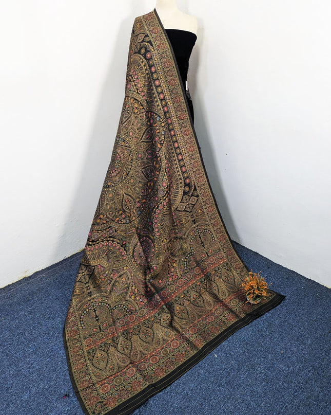 Luxury Pure Indian Moonlight Kani Silk Shawl (Ready To Wear)
