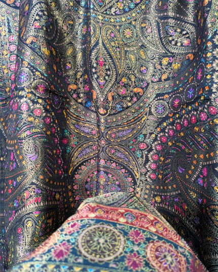Luxury Pure Indian Moonlight Kani Silk Shawl (Ready To Wear)