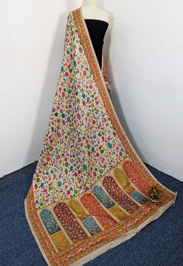 Premium Pure Indian Moonlight Kani Silk Shawl (Ready To Wear)
