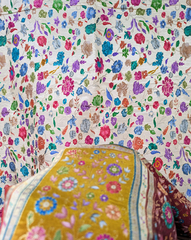 Premium Pure Indian Moonlight Kani Silk Shawl (Ready To Wear)